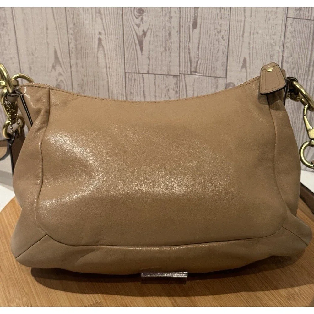 Vintage Coach Kristin Leather Hobo Shoulder/Crossbody Bag Taupe